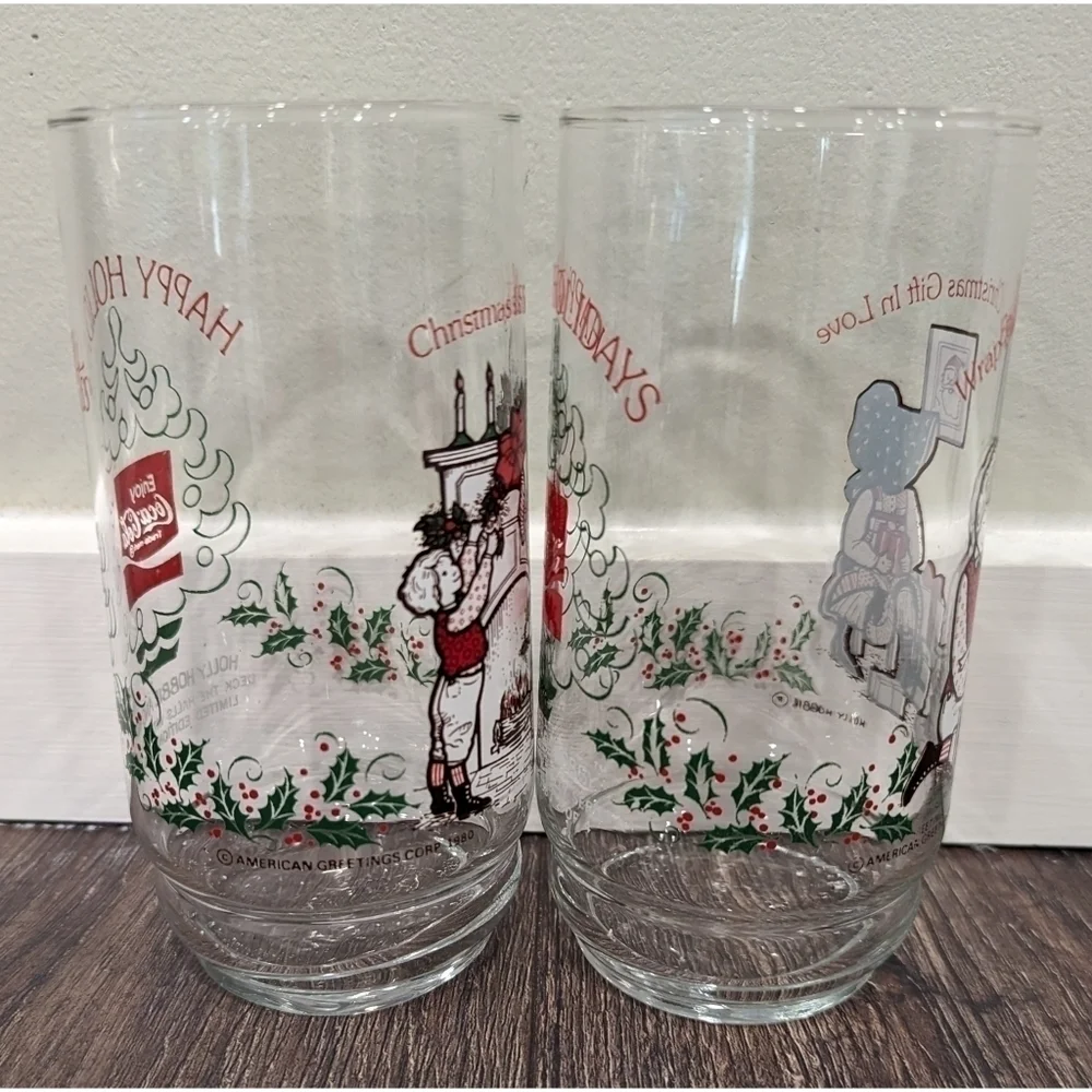 Vintage 1980 Holly Hobbie Coca Cola Christmas Deck the Halls Set